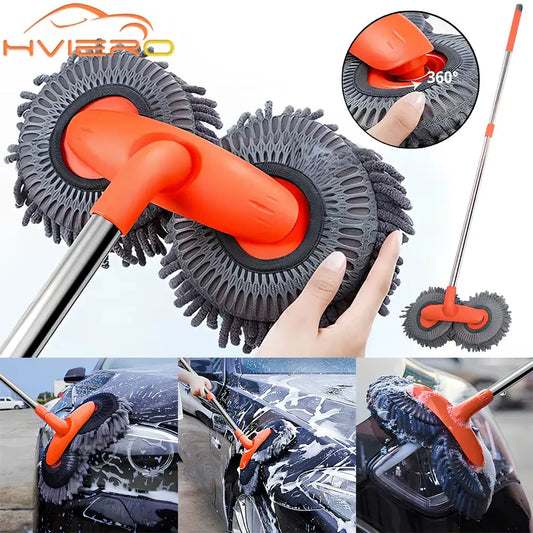 Multipurpose Car Cleaning Kit with Microfiber Brush, Mop, Sponge