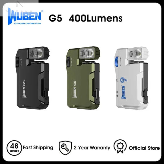 G5 Rechargeable EDC Flashlight - Compact 400 Lumens