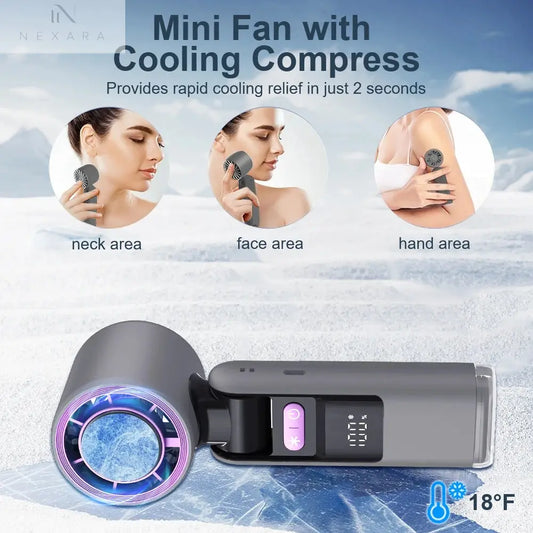 Portable 3-in-1 Handheld Fan with Ice Cooling