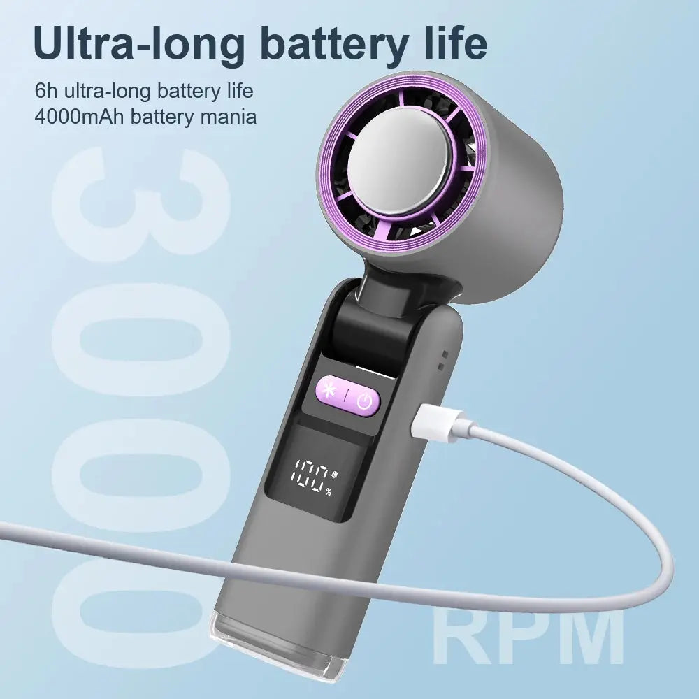 Portable 3-in-1 Handheld Fan with Ice Cooling