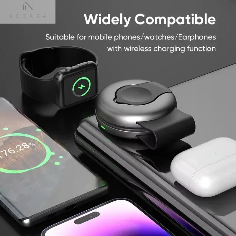 Travel 3-in-1 Portable Foldable Mini Wireless Charger Dock