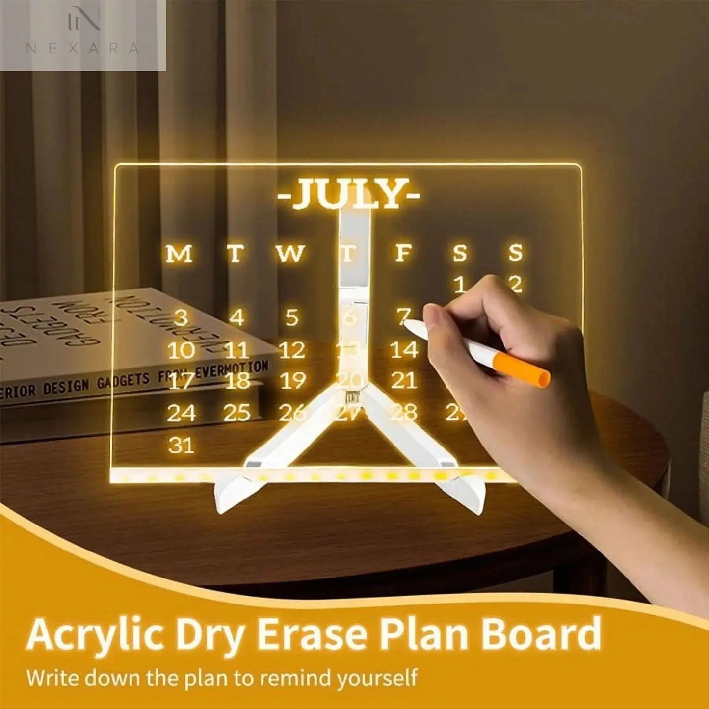 Vibrant LED Acrylic Note Board with Colorful Markers