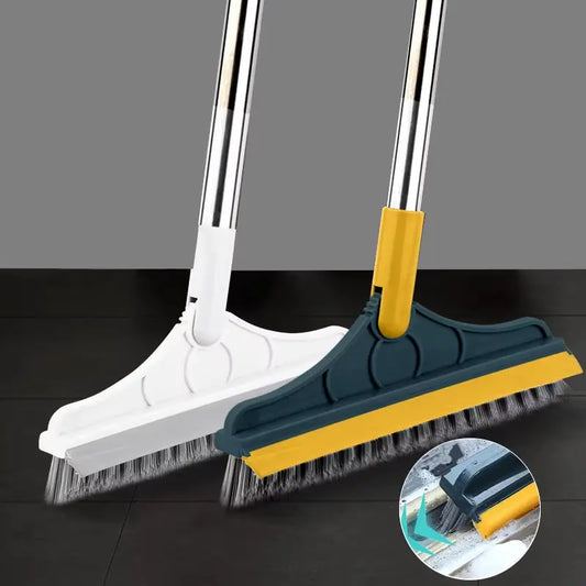 2-in-1 Rotating Floor Scrub Brush and Squeegee
