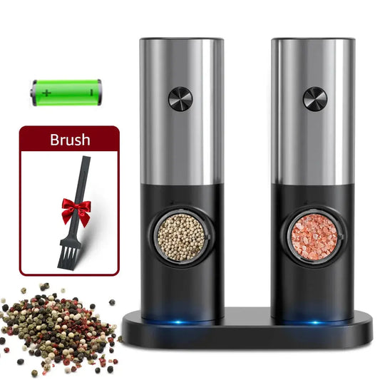 Electric Automatic Salt and Pepper Grinder Set with LED Light