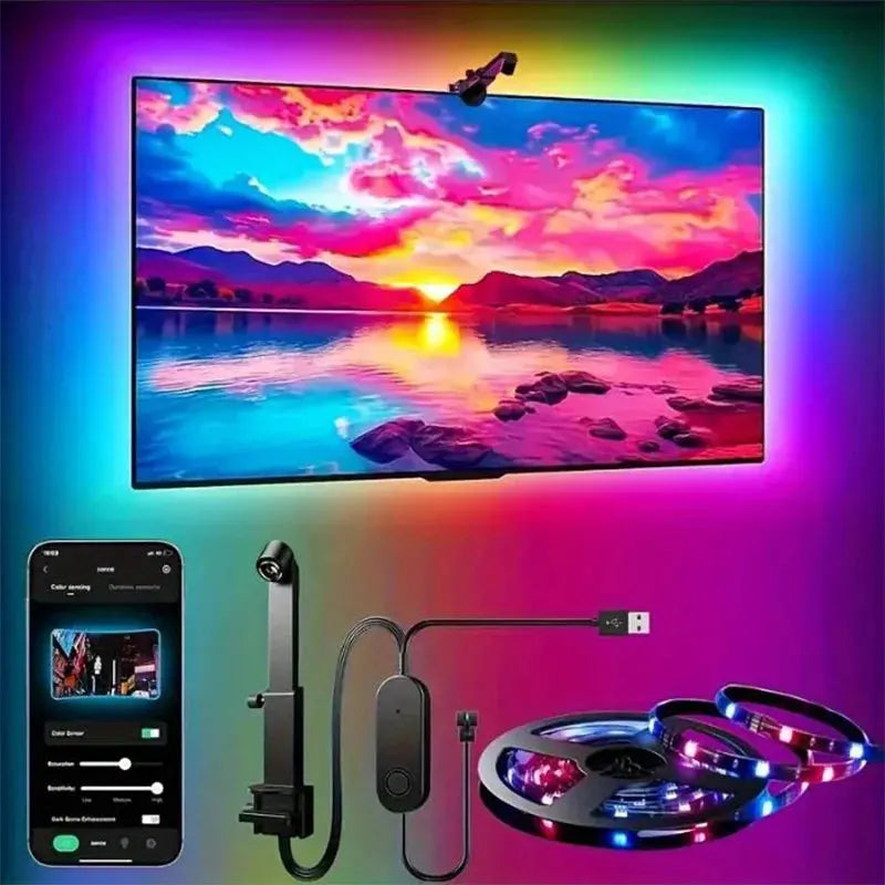 RGBIC LED TV Backlight Strip with Camera App Control and Music Sync 