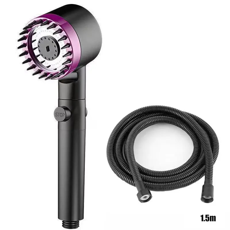 Three-Speed Adjustable Portable Showerhead Massage Function and Water Filter 