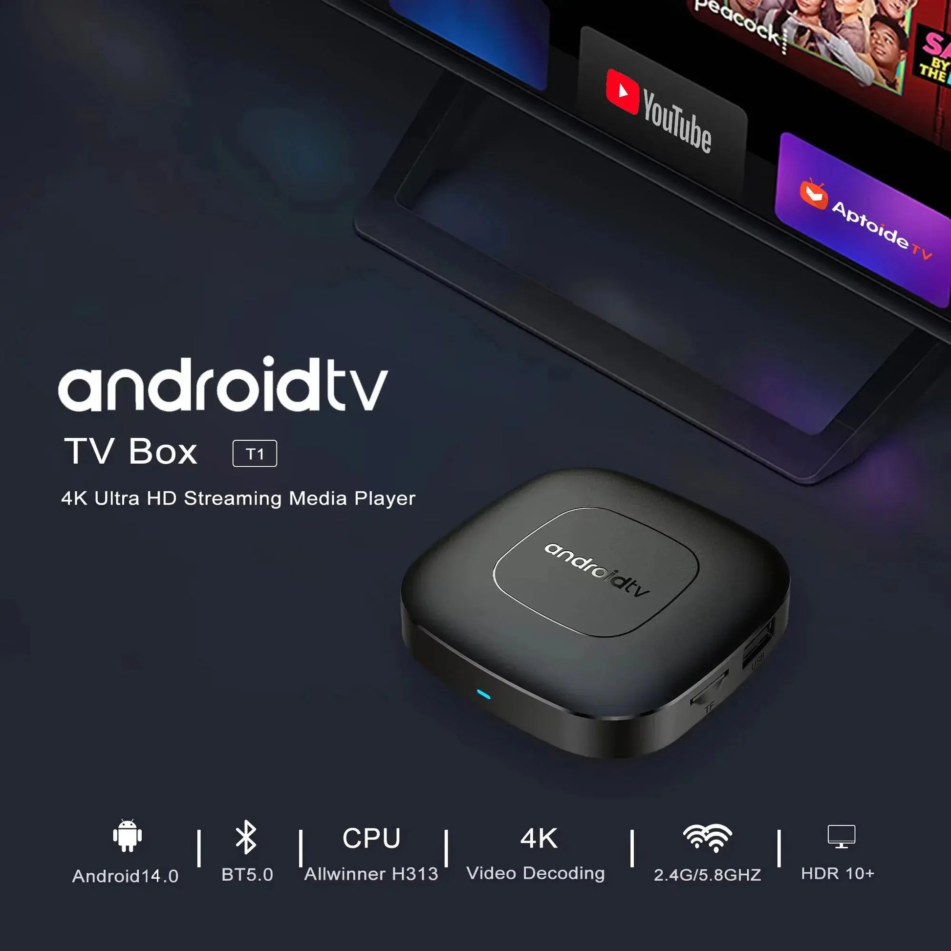 Android 13 Smart Home Theater TV Box - Allwinner H313 Quad-Core, 4K 