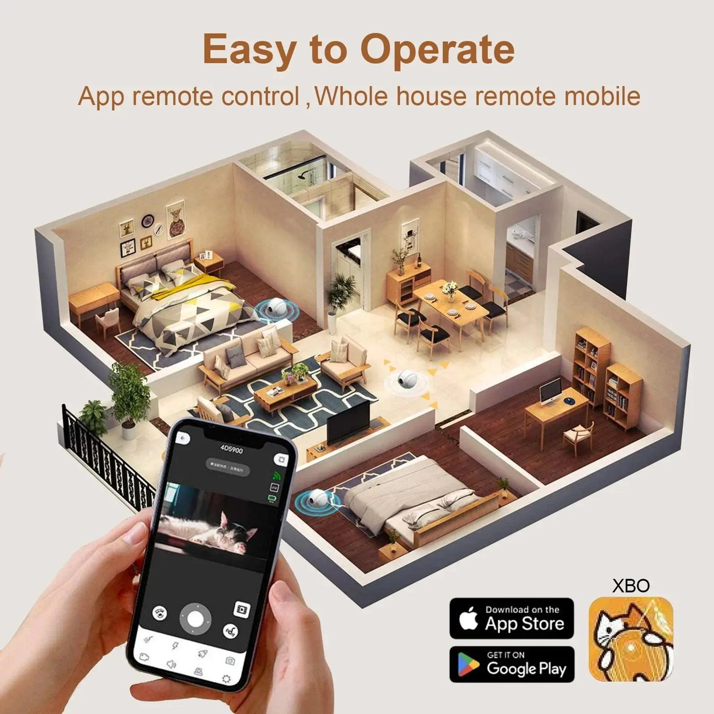 XBO R2 HD Pet Camera Companion Robot: Advanced AI Recognition Two-Way Communication 