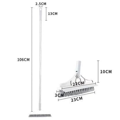 2-in-1 Rotating Floor Scrub Brush and Squeegee 