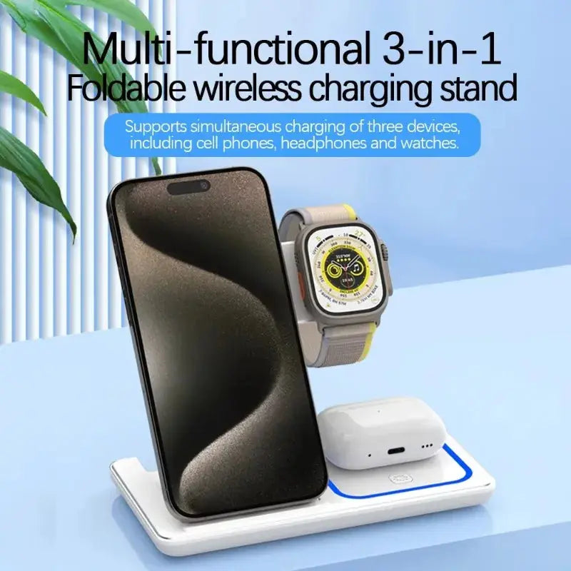 100W Foldable 3-in-1 Wireless Charging Station 
