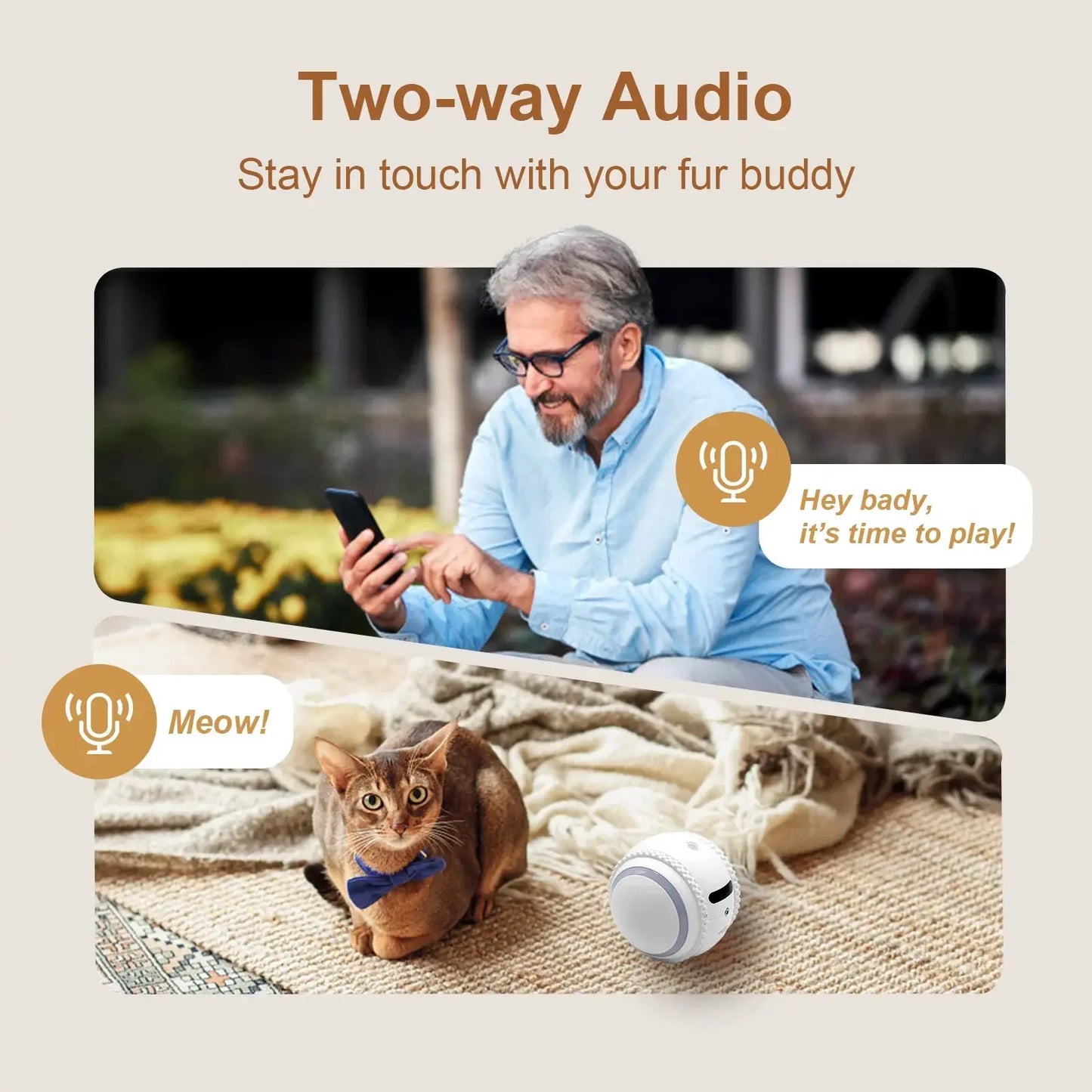 XBO R2 HD Pet Camera Companion Robot: Advanced AI Recognition Two-Way Communication 