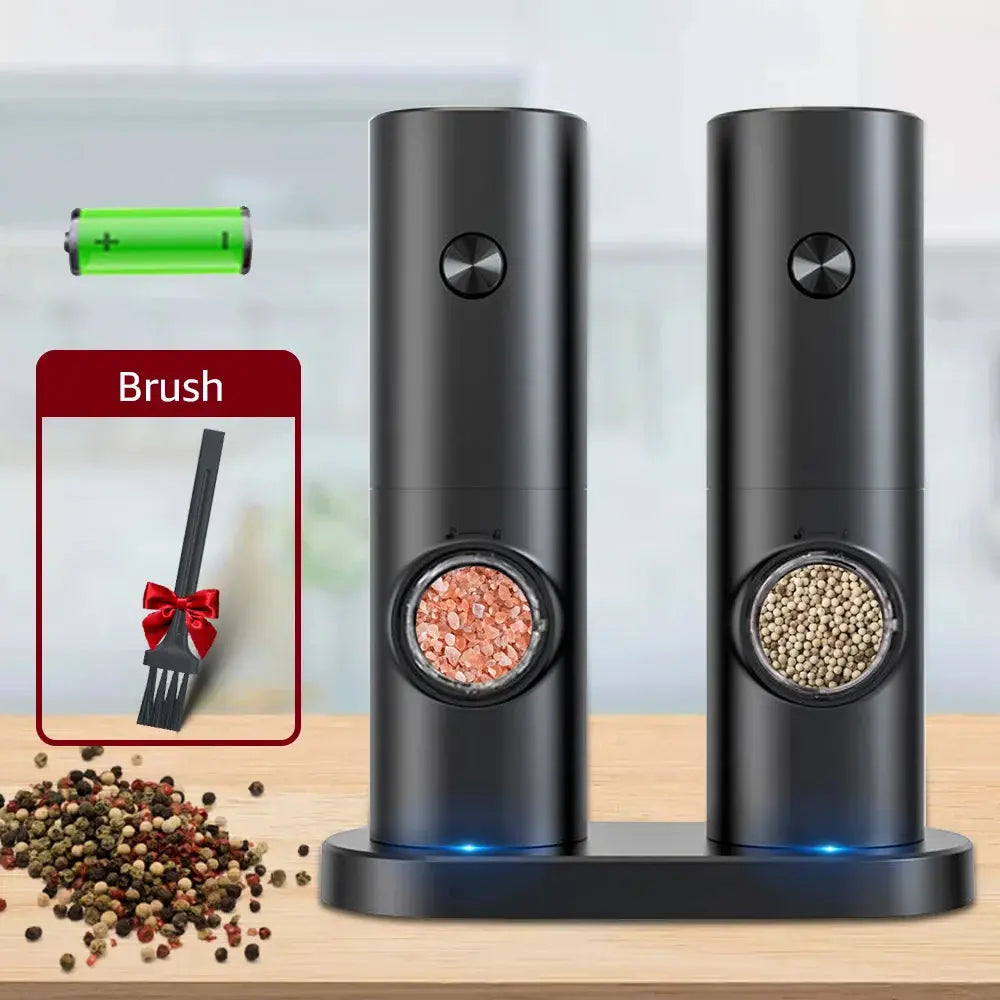 Electric Automatic Salt and Pepper Grinder Set with LED Light 