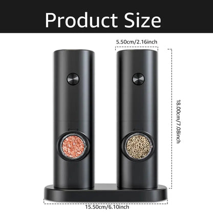 Electric Automatic Salt and Pepper Grinder Set with LED Light 