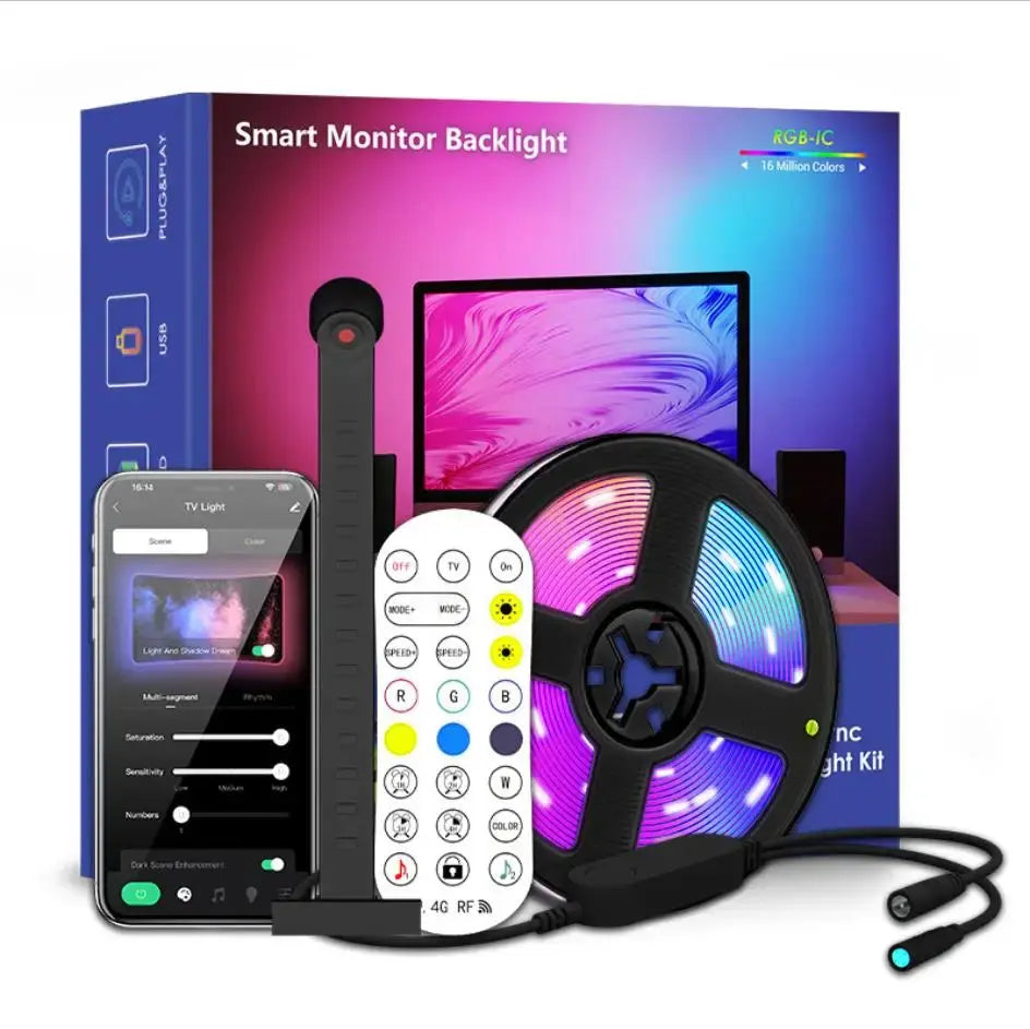 RGBIC LED TV Backlight Strip with Camera App Control and Music Sync 