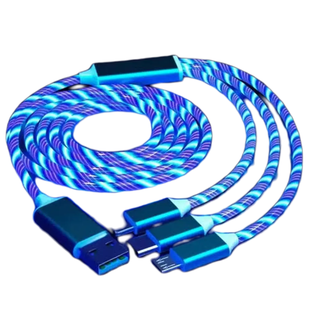 3-in-1 LED Glow Charging Cable Micro USB and Type-C 