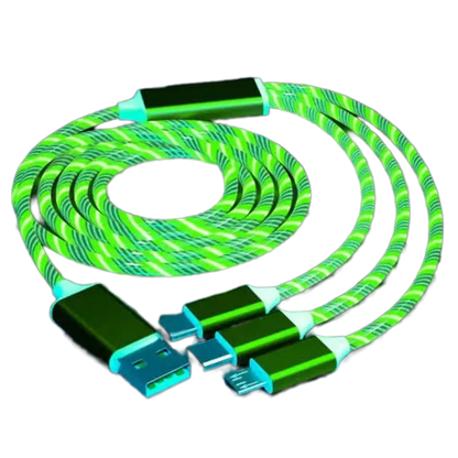 3-in-1 LED Glow Charging Cable Micro USB and Type-C 