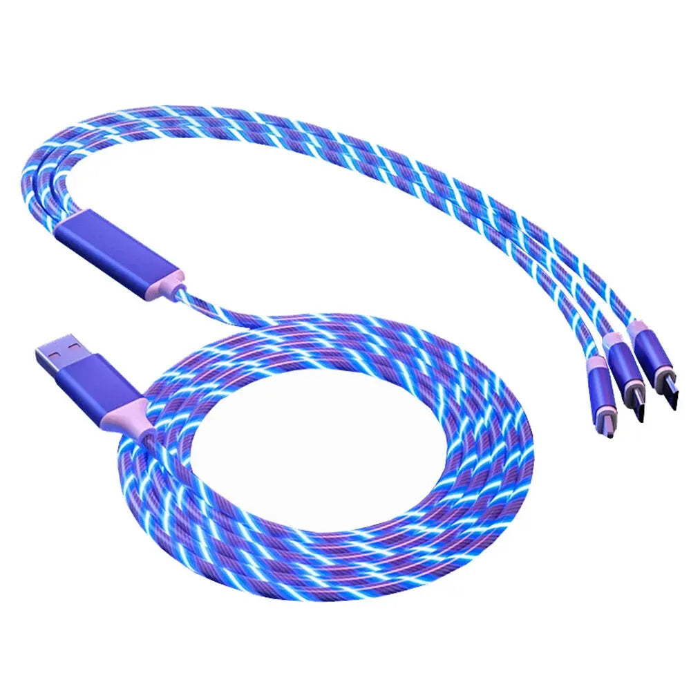 3-in-1 LED Glow Charging Cable Micro USB and Type-C 