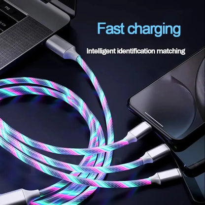3-in-1 LED Glow Charging Cable Micro USB and Type-C 