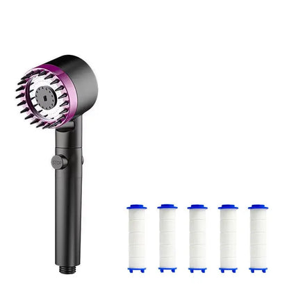 Three-Speed Adjustable Portable Showerhead Massage Function and Water Filter 