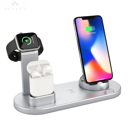4-in-1 Wireless Charging Station for Apple Watch, iPhone, and AirPods Pro 