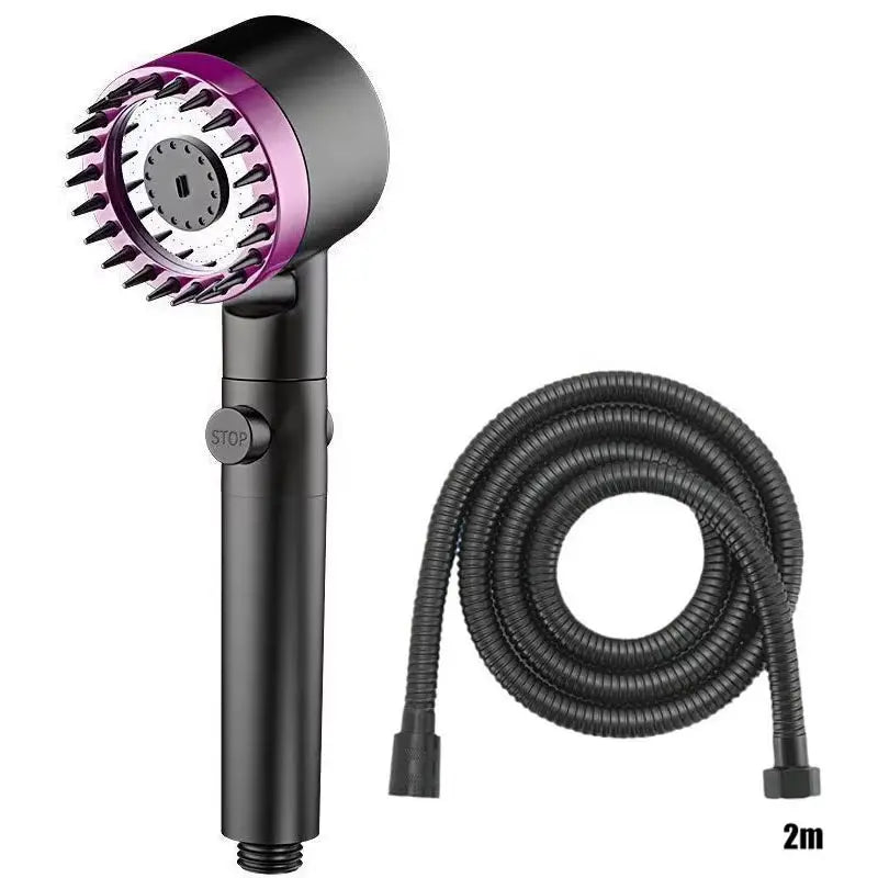 Three-Speed Adjustable Portable Showerhead Massage Function and Water Filter 