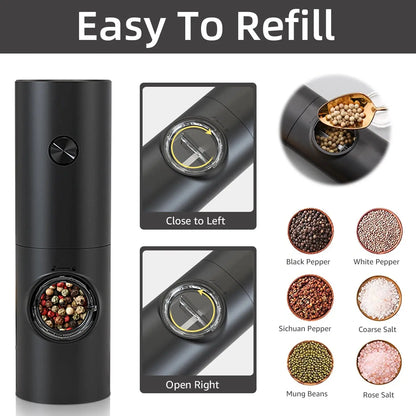 Electric Automatic Salt and Pepper Grinder Set with LED Light 