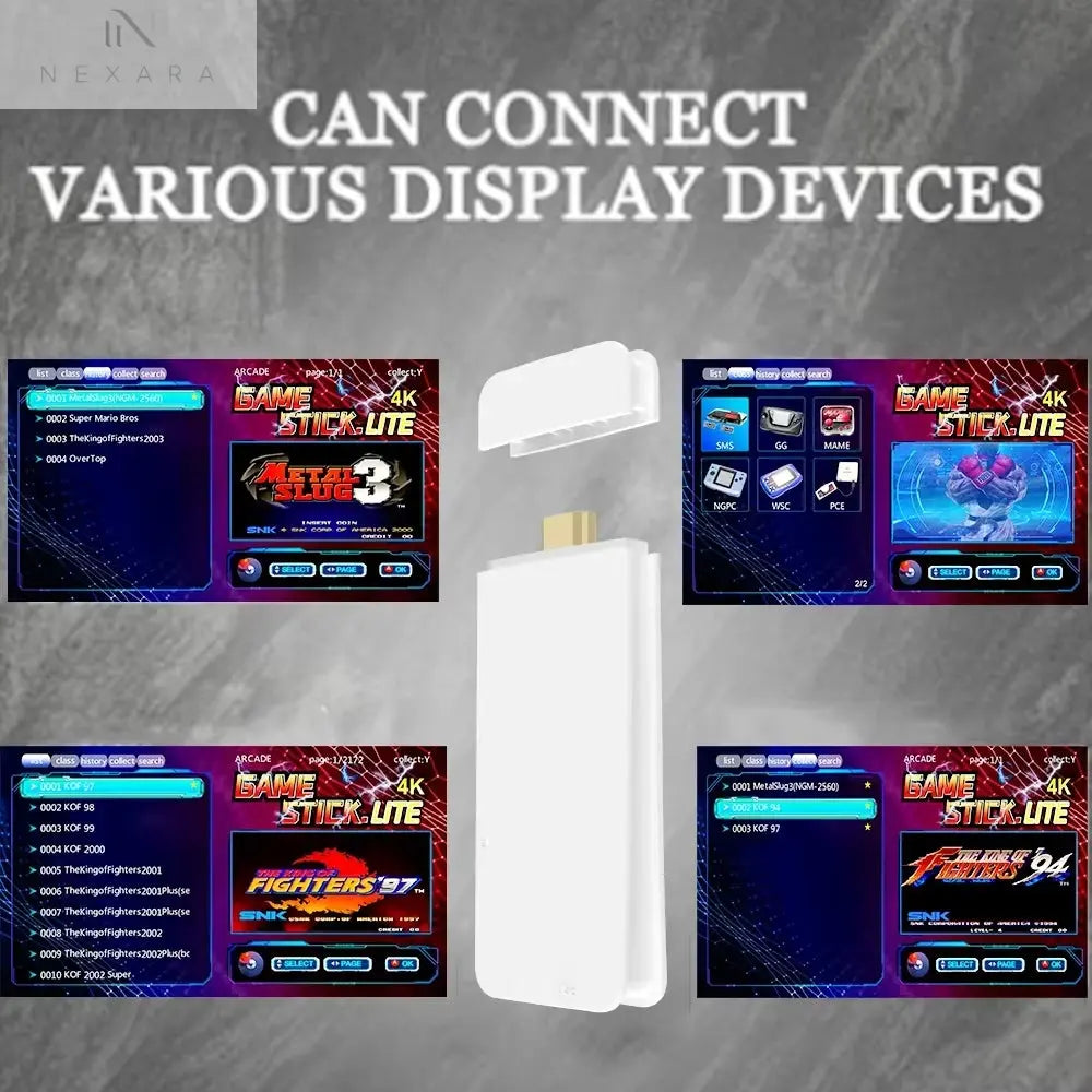 4K Pro Game Stick: 64GB Retro Gaming Console with 30,000 Classic Games & Dual Wireless Controllers 