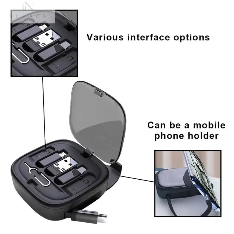 60W Retractable Data Cable Multi-Device 