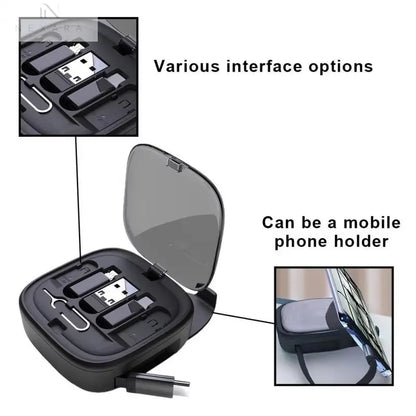 60W Retractable Data Cable Multi-Device 