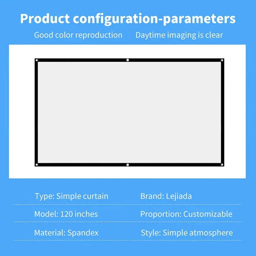 Premium 16:9 Portable HD Projector Screen - 60 to 150 Inches 