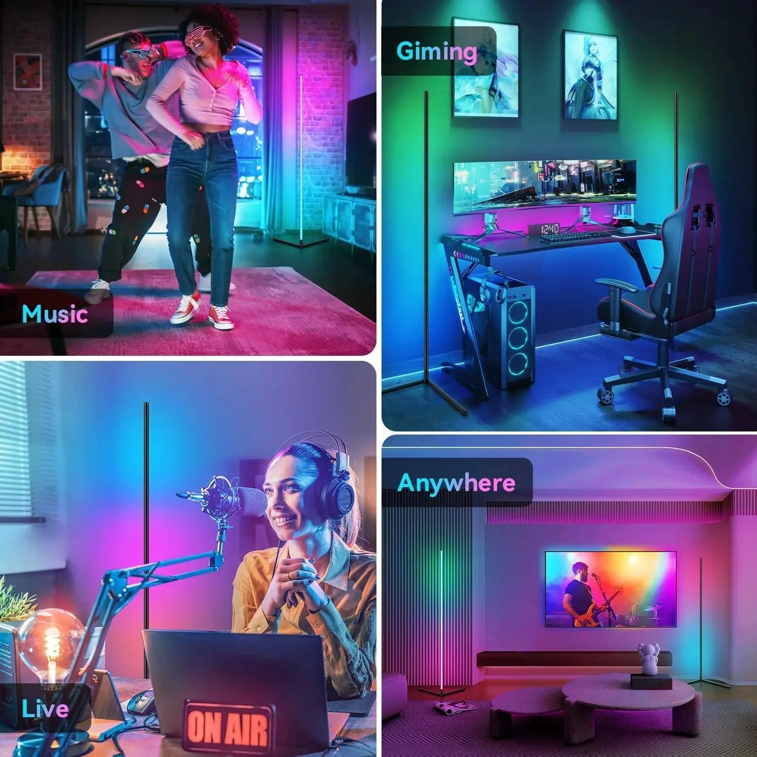 Smart RGB Floor Lamp with Music Sync and App Control 
