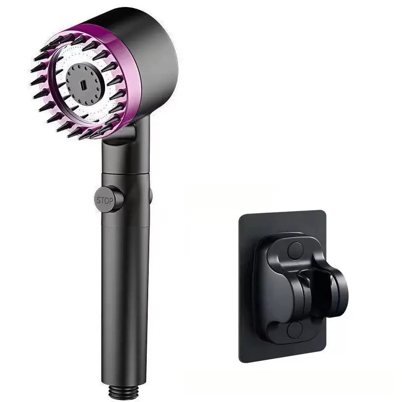 Three-Speed Adjustable Portable Showerhead Massage Function and Water Filter 