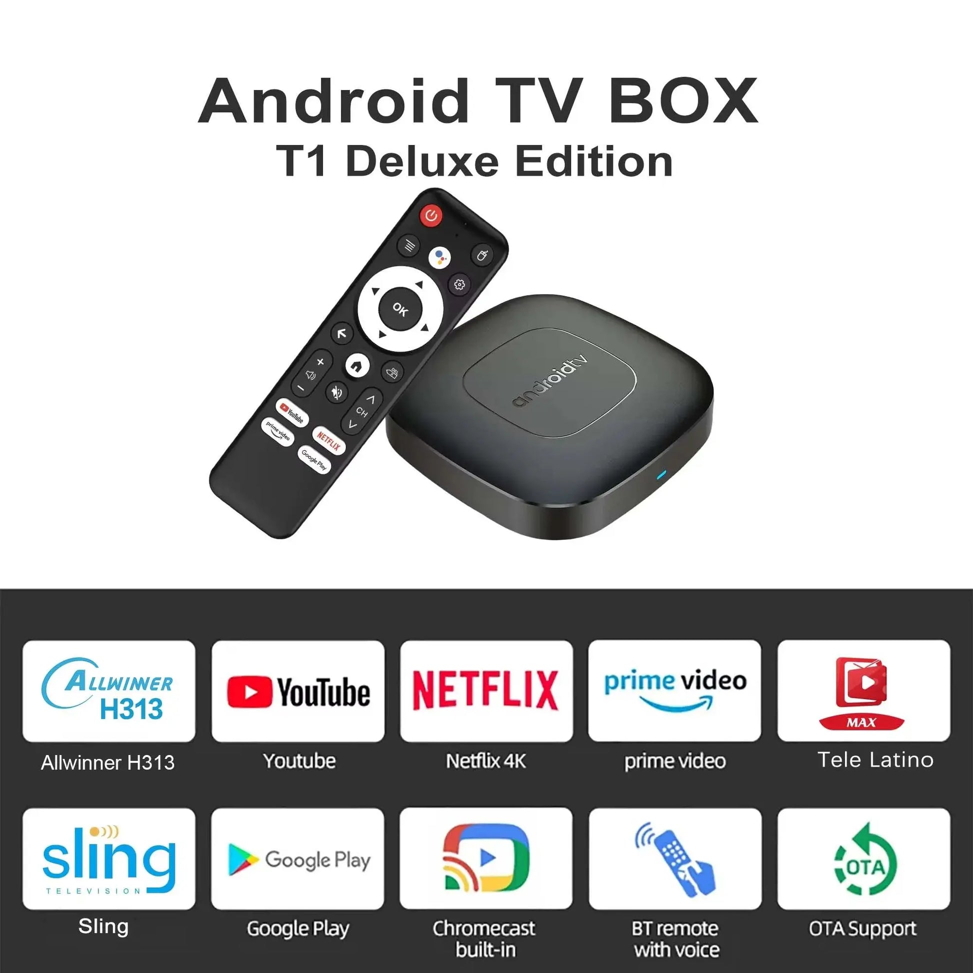 Android 13 Smart Home Theater TV Box - Allwinner H313 Quad-Core, 4K 