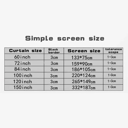 Premium 16:9 Portable HD Projector Screen - 60 to 150 Inches 