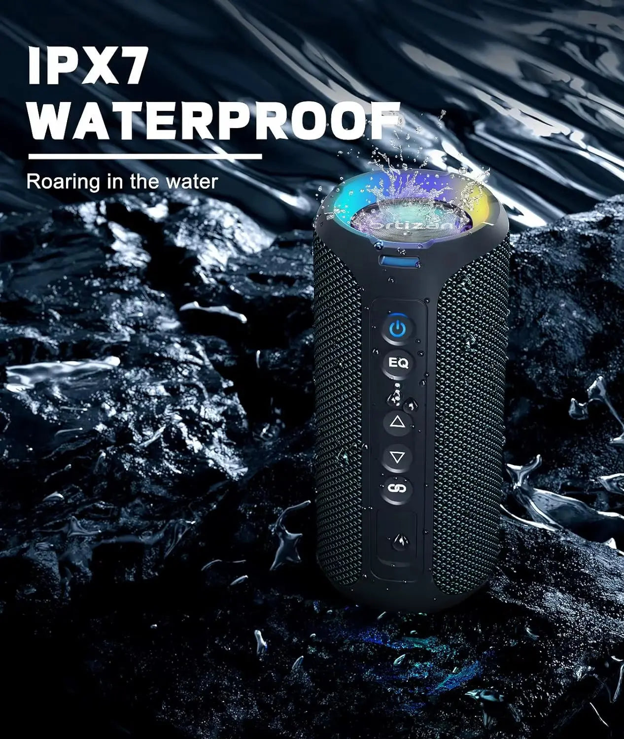 Powerful 40W Portable Bluetooth Speaker with Deep Bass, Waterproof 