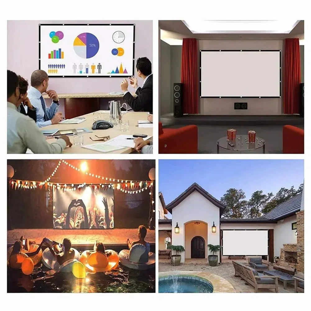 Premium 16:9 Portable HD Projector Screen - 60 to 150 Inches 