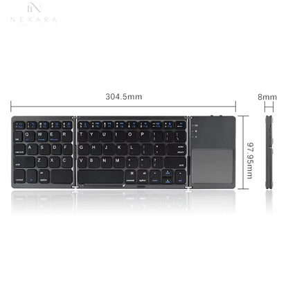 Bluetooth-Compatible Foldable Tablet Keyboard with Touchpad 