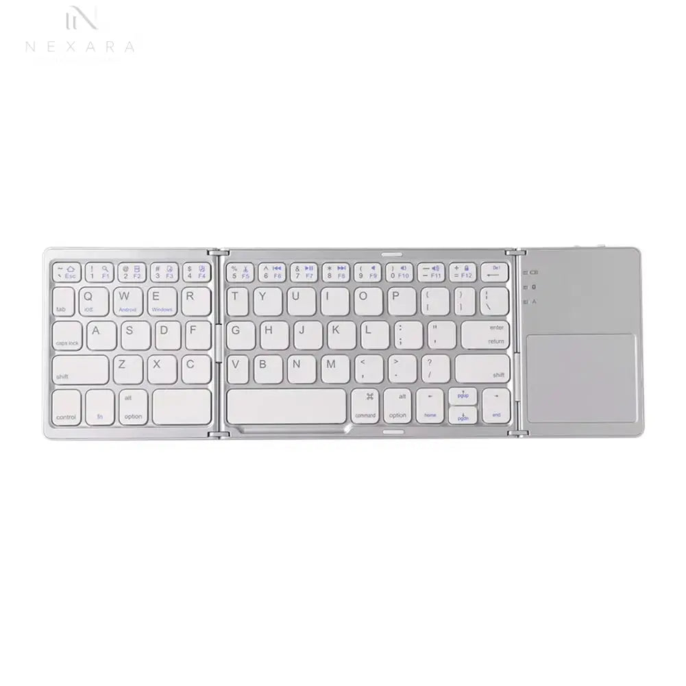 Bluetooth-Compatible Foldable Tablet Keyboard with Touchpad 