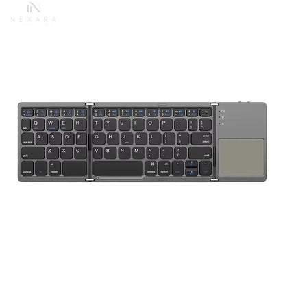 Bluetooth-Compatible Foldable Tablet Keyboard with Touchpad 