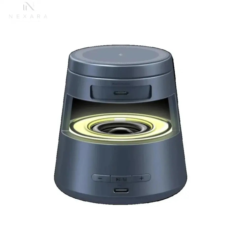 Magnetic 5-in-1 Wireless Charging Stand with LED Night Light and Bluetooth Speaker 