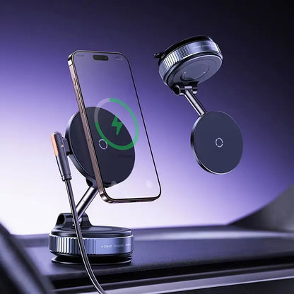 Magnetic Suction Cup Car Phone Holder - 360° Rotatable and Foldable 