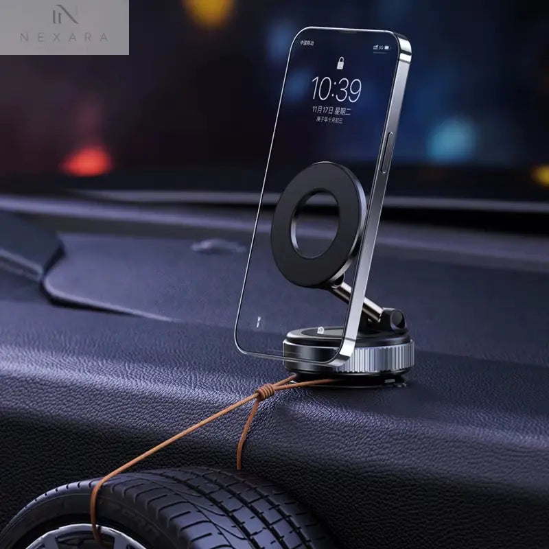 Magnetic Suction Cup Car Phone Holder - 360° Rotatable and Foldable 