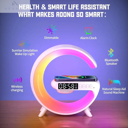 Multifunctional Bluetooth Speaker with RGB Night Light and 15W Wireless Charging 