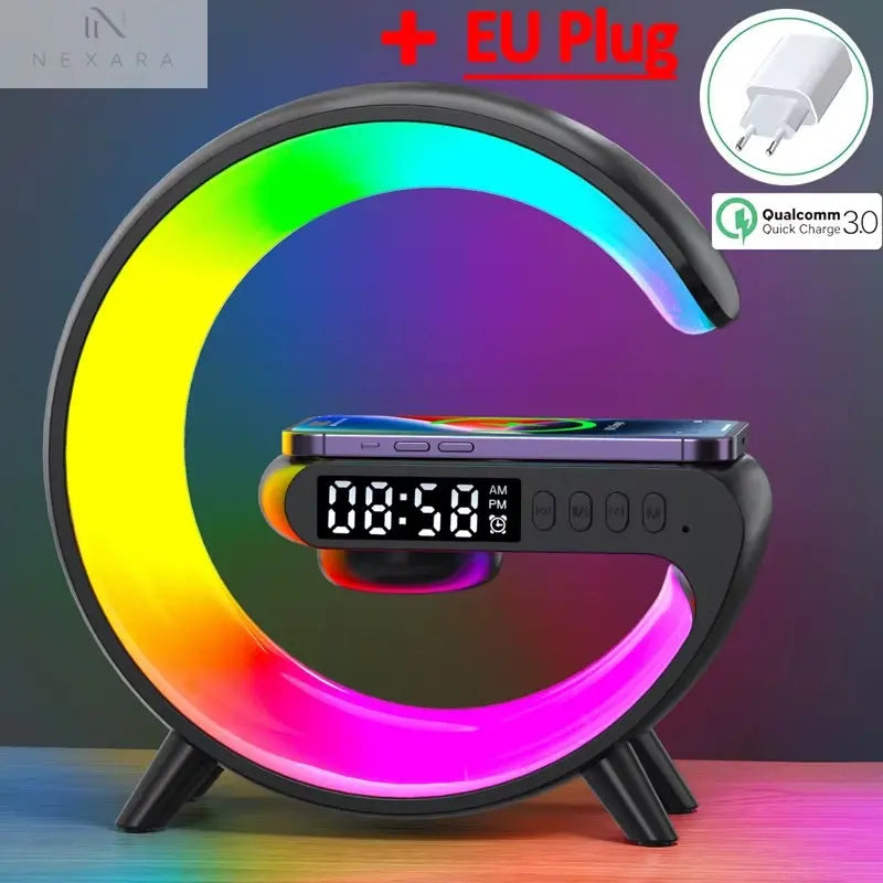 Multifunctional Bluetooth Speaker with RGB Night Light and 15W Wireless Charging 
