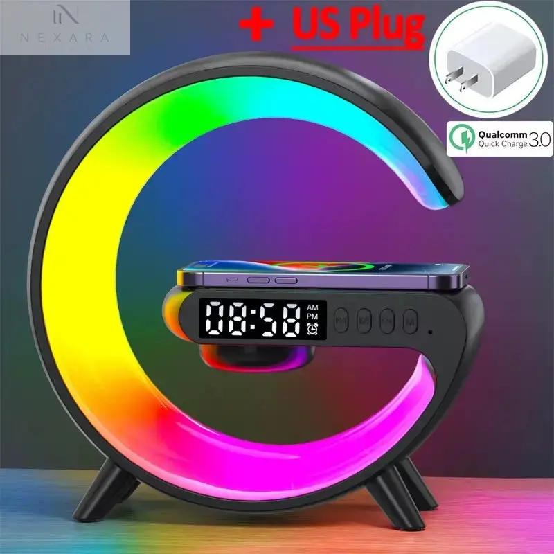 Multifunctional Bluetooth Speaker with RGB Night Light and 15W Wireless Charging 