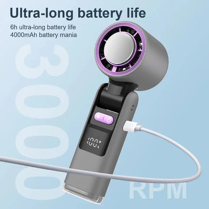 Portable 3-in-1 Handheld Fan with Ice Cooling 