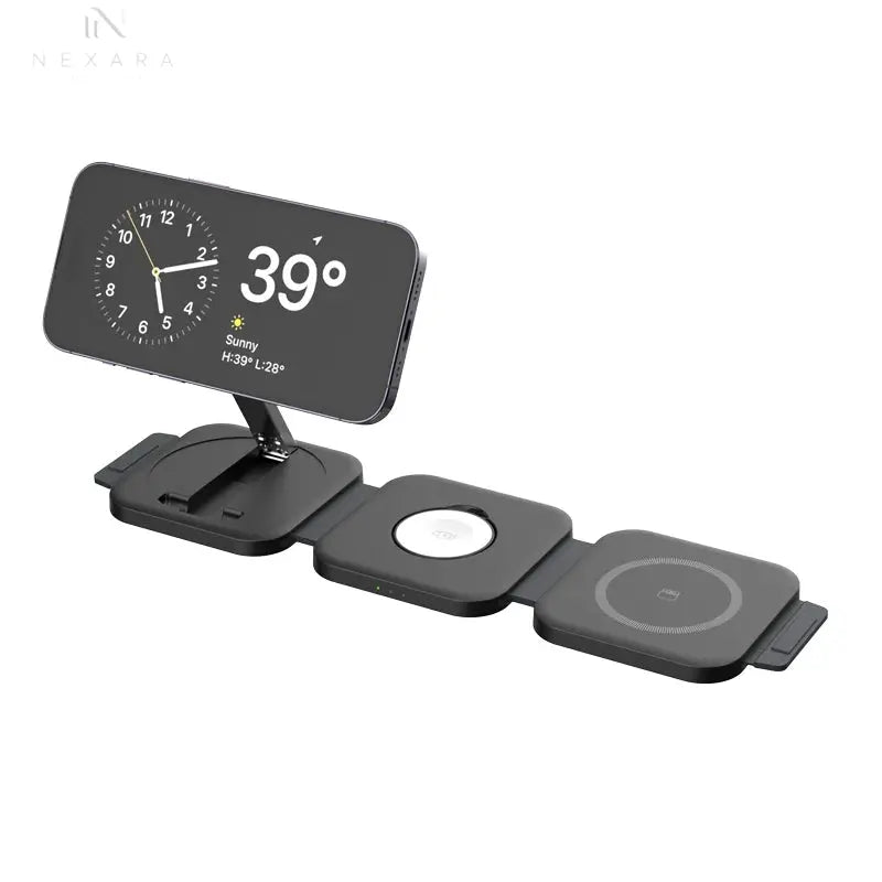 Premium Foldable 3-in-1 Magnetic Wireless Charger Station 