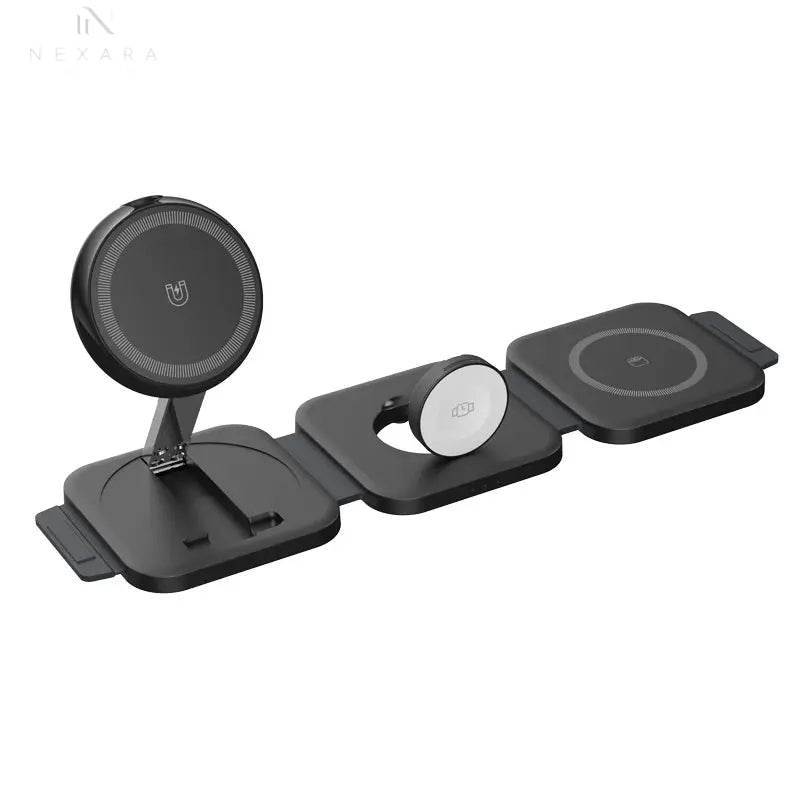 Premium Foldable 3-in-1 Magnetic Wireless Charger Station 