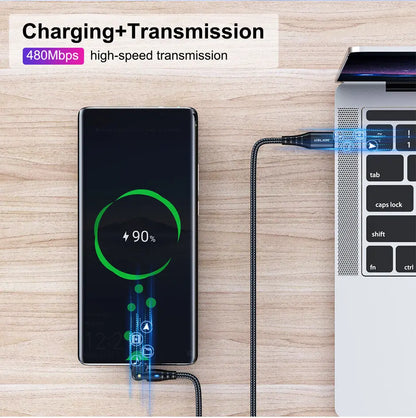 Premium 90 Degree USB-C to Type-C Fast Charging Cable 