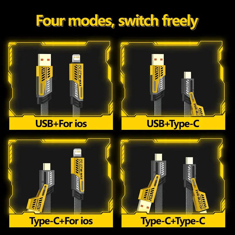 4-in-1 Mecha Fast Charging Data Cable 